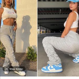 Fashion Nova Size Small Ruched Grey Sweatpants